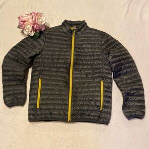 EDDIE BAUER EB650 Size S Black Puffer Zip Front Jacket Down Filled